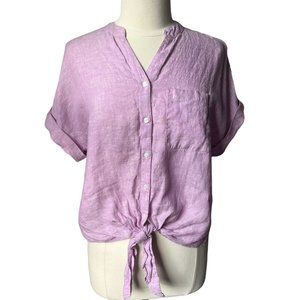 Linen Lavender Button Down Shirt